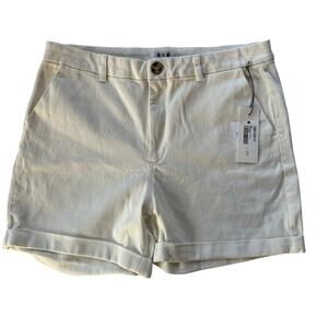 NWT Three Dots Sonoma Stretch Cotton Shorts Size XL White Rolled Cuff